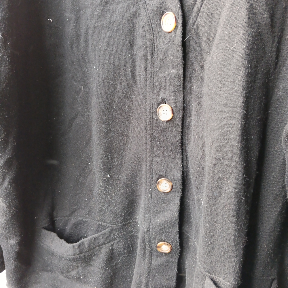 Vintage Basic Editions Black Button Down Cardigan… - image 3